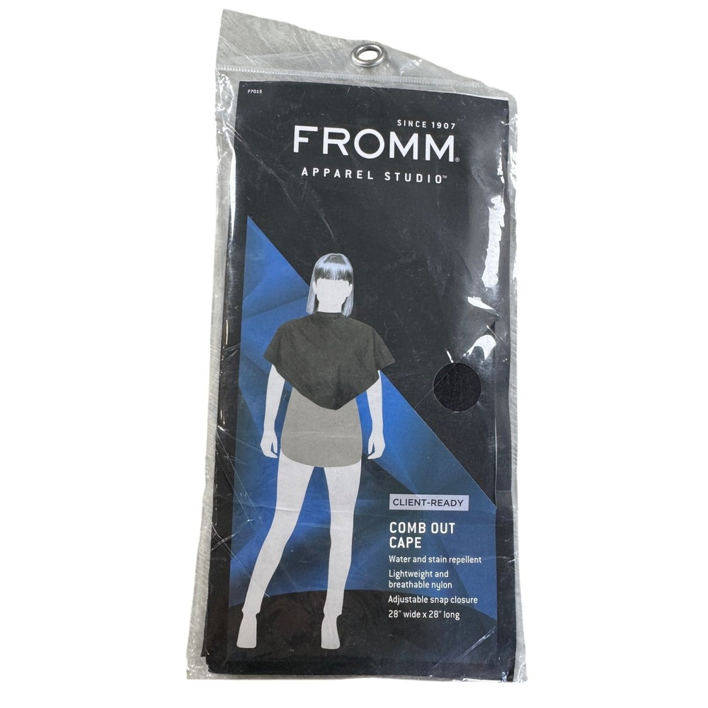 Fromm Apparel Studio Comb Out Cape Black Water Repellent Nylon F7015 NIP